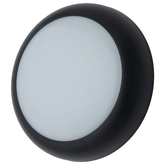Arlec 14W Black CCT LED Dorset Round Bunker Light - 225mm