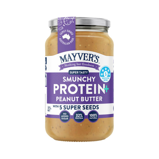 Mayvers Protein Plus Natural Peanut Butter With Five Seeds - 375g