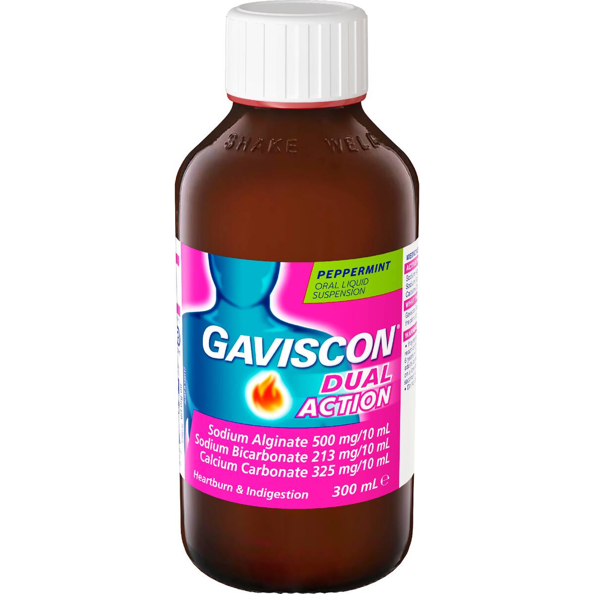 Gaviscon Dual Action Heartburn & Indigestion Liquid Peppermint 300ml