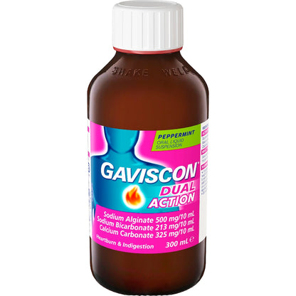 Gaviscon Dual Action Heartburn & Indigestion Liquid Peppermint 300ml