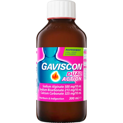 Gaviscon Dual Action Heartburn & Indigestion Liquid Peppermint 300ml