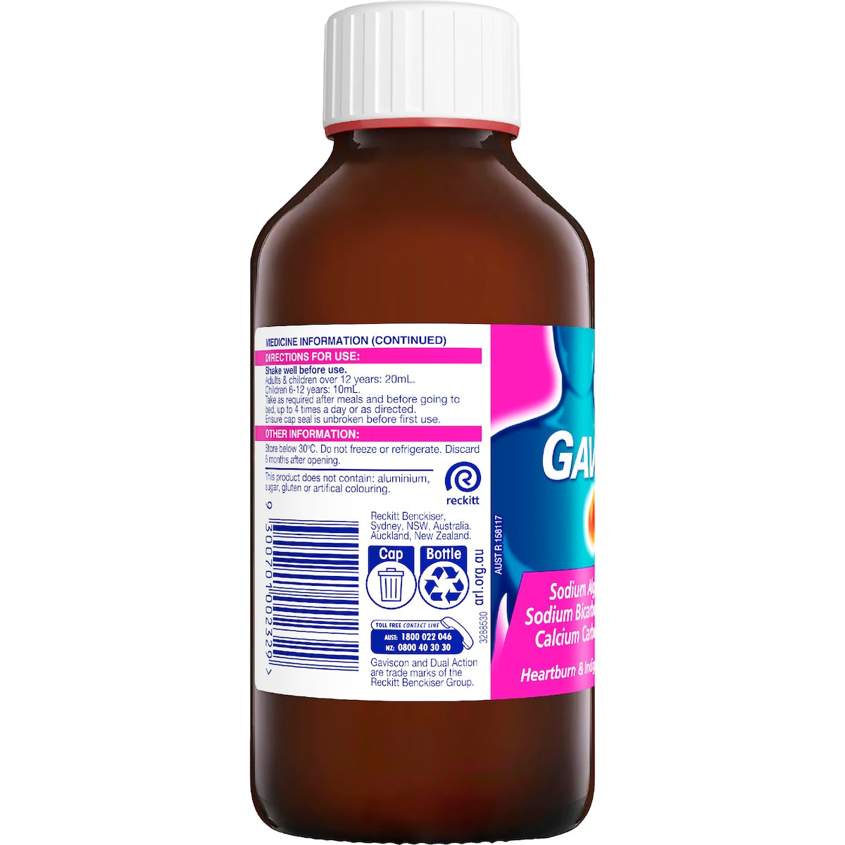 Gaviscon Dual Action Heartburn & Indigestion Liquid Peppermint 300ml