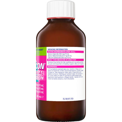 Gaviscon Dual Action Heartburn & Indigestion Liquid Peppermint 300ml