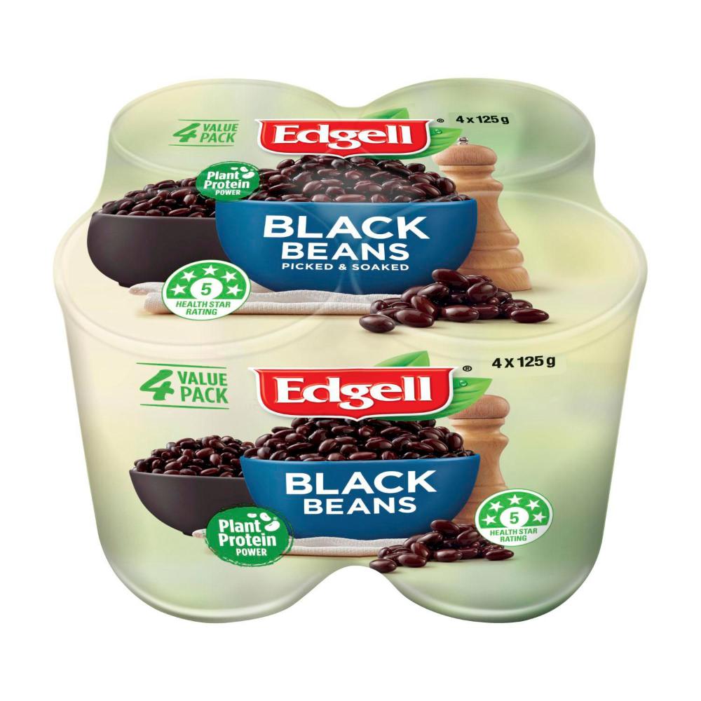 Edgell Seed Beans Black Beans 4x125g - 500g