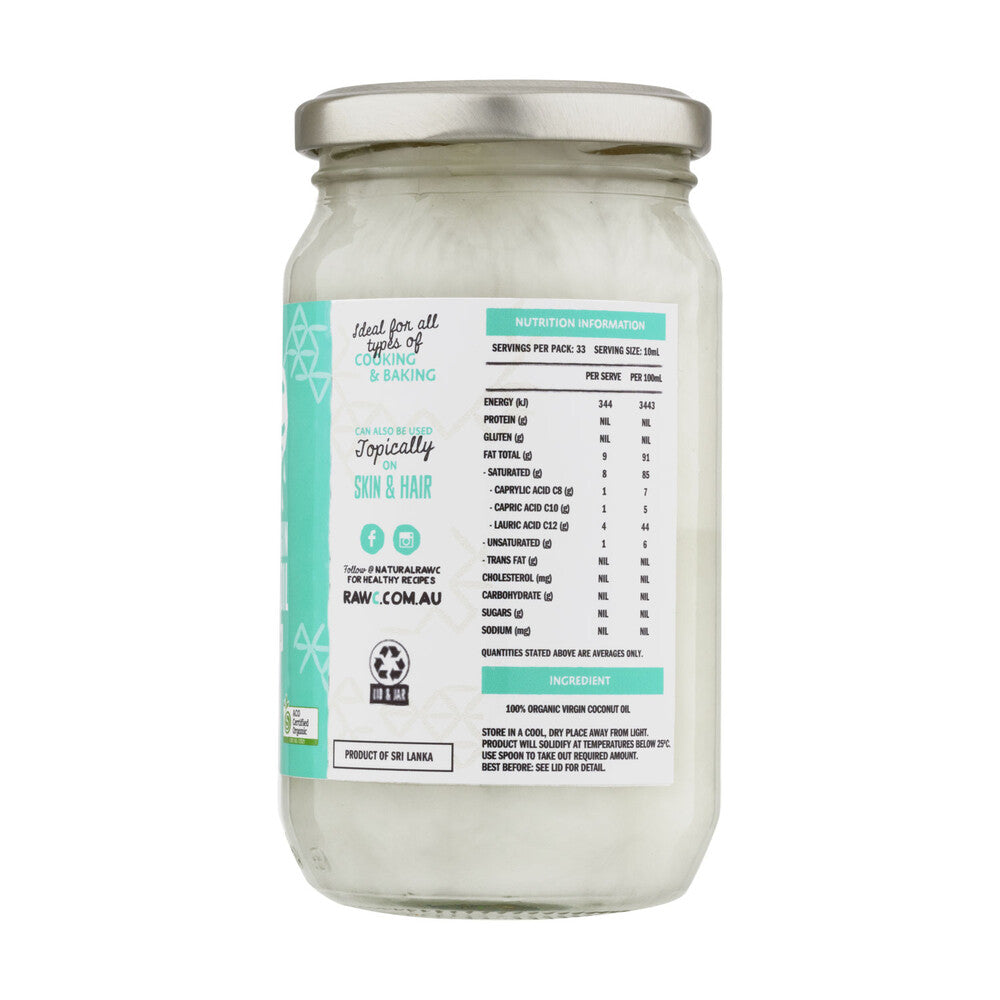 Raw C Organic Coconut Oil - 330mL