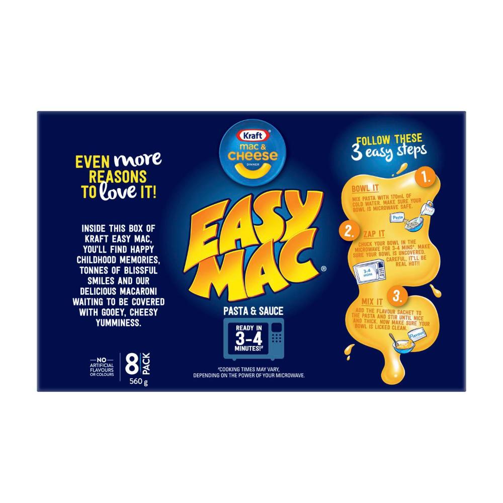 Kraft Easy Mac And Cheese Classic Cheese Pasta Macaroni Noodles - 560g
