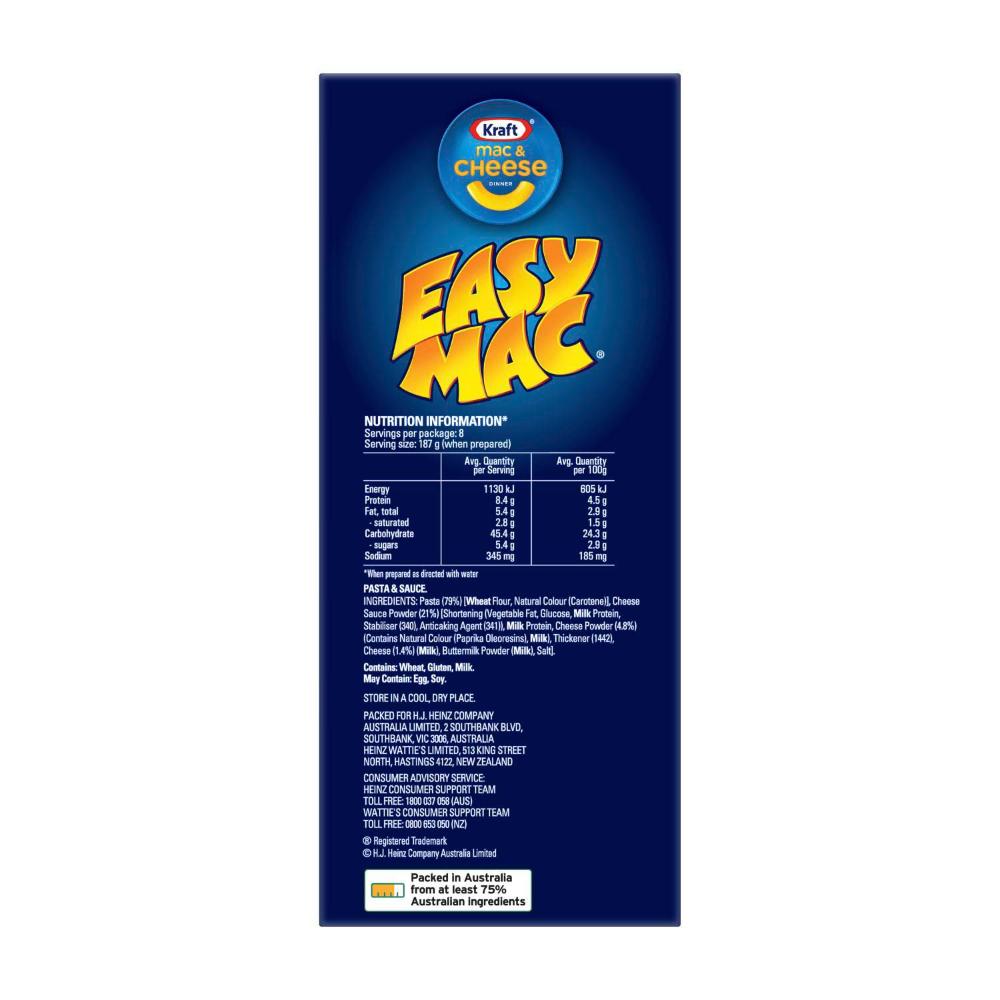 Kraft Easy Mac And Cheese Classic Cheese Pasta Macaroni Noodles - 560g