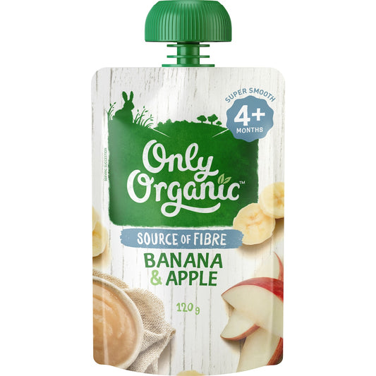 Only Organic 4 Months+ Banana & Apple 120g