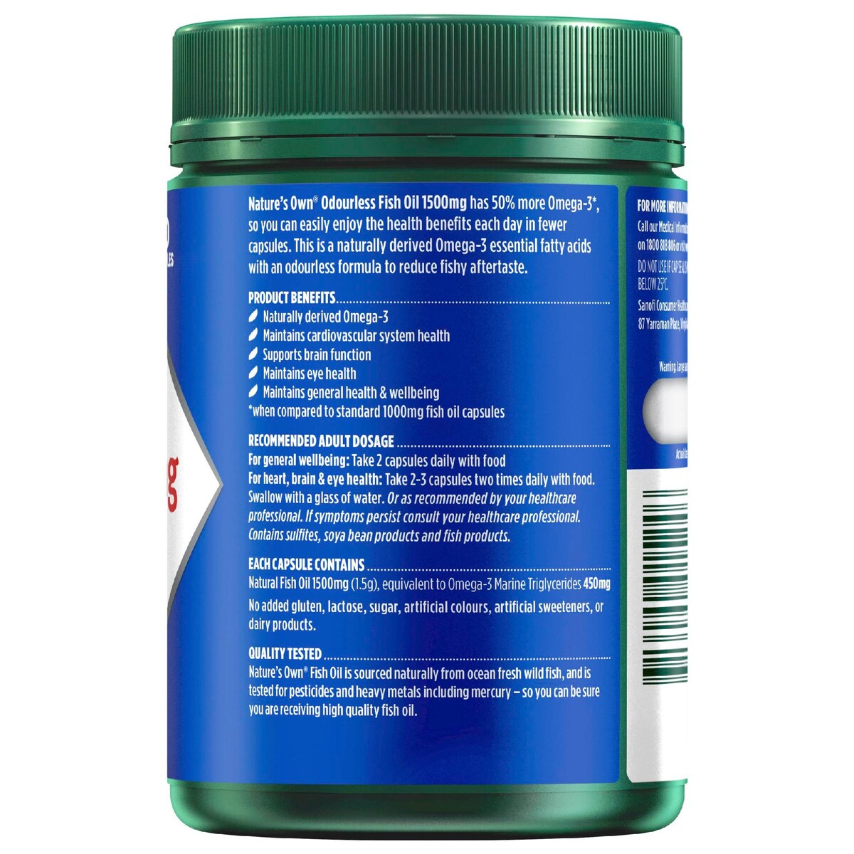 Natures Own Fish Oil Odourless 1500mg With Omega 3 200 pack