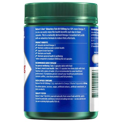 Natures Own Fish Oil Odourless 1500mg With Omega 3 200 pack