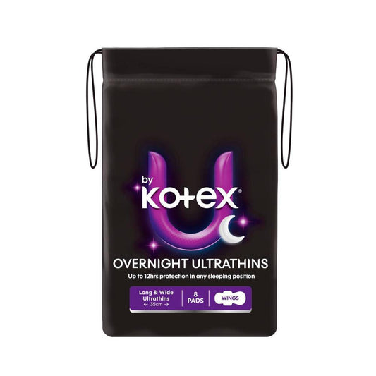 U by Kotex Overnight Ultrathin Pads Long With Wings - 8 pack