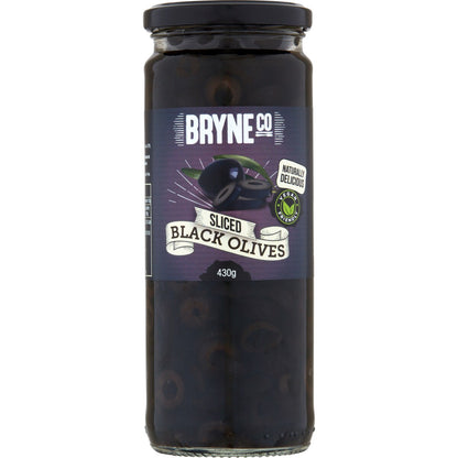 Bryne Co Sliced Black Olives 430g