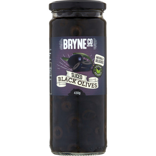 Bryne Co Sliced Black Olives 430g