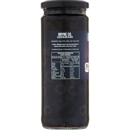 Bryne Co Sliced Black Olives 430g