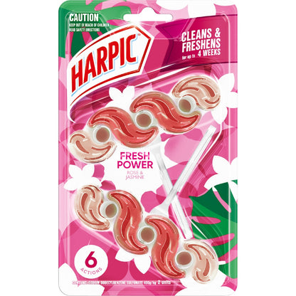 Harpic Fresh Power Rose Caged Toilet Cleaner Block 2 Pack