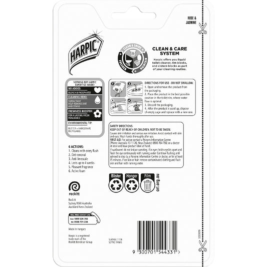 Harpic Fresh Power Rose Caged Toilet Cleaner Block 2 Pack