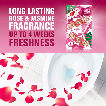 Harpic Fresh Power Rose Caged Toilet Cleaner Block 2 Pack