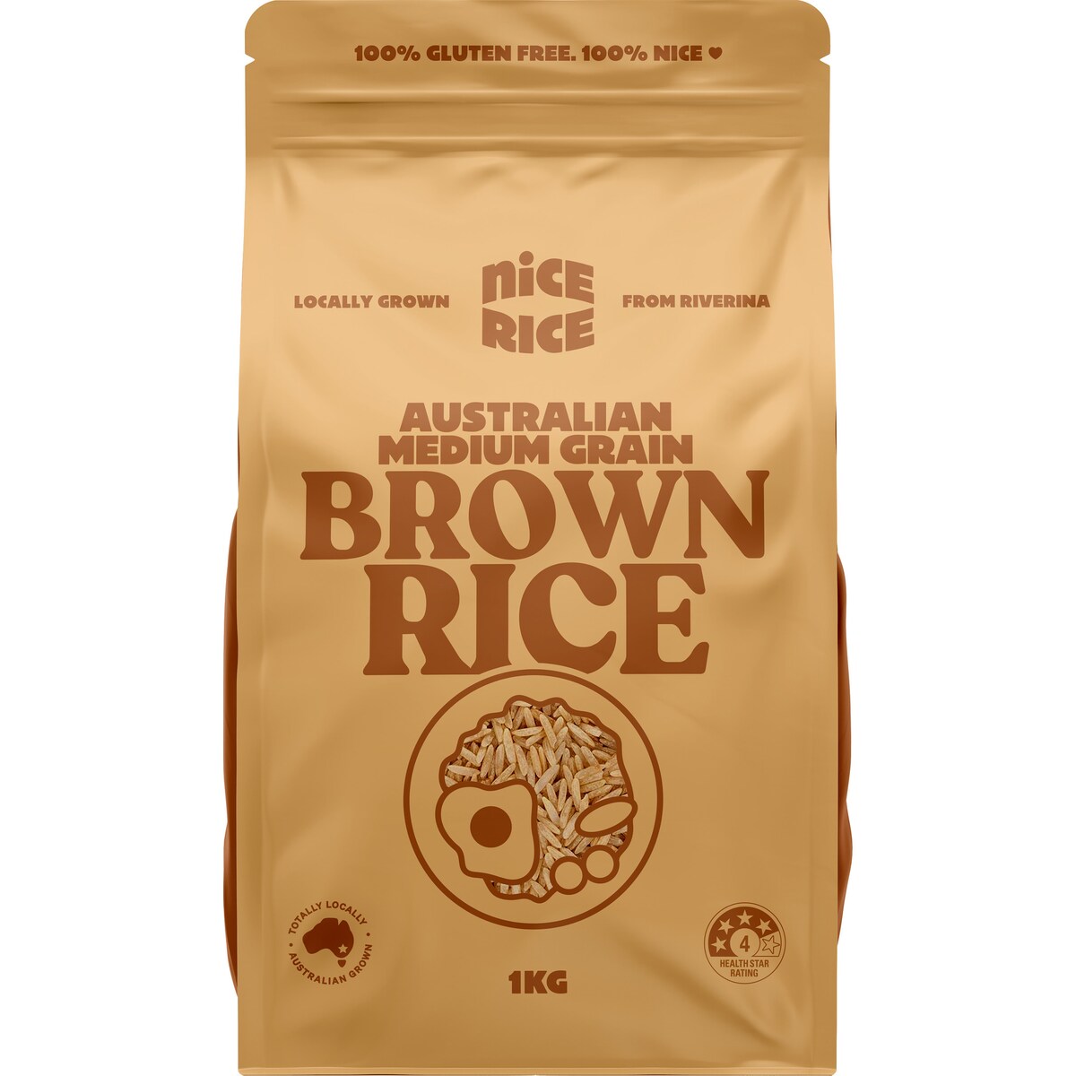 Nice Rice Medium Grain Brown Rice 1kg
