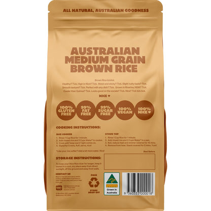 Nice Rice Medium Grain Brown Rice 1kg