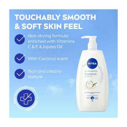 Nivea Shower Body Wash Coconut - 1L