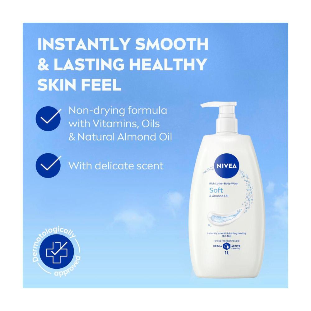 Nivea Shower Body Wash Rich Moisture Soft - 1L