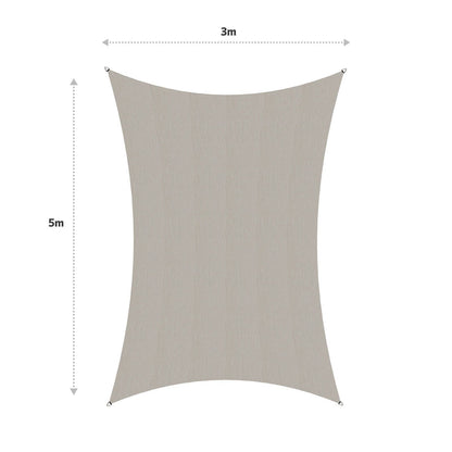 Coolaroo Shade Sail - 5 x 3m - Shell
