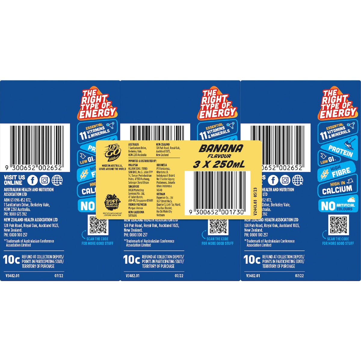 Up&go Liquid Breakfast Banana 250ml X 3 Pack