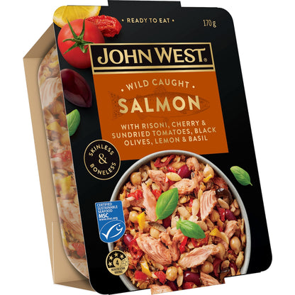 John West Salmon Bowl With Risoni Cherry & Sundried Tomato Olives Lemon 170g