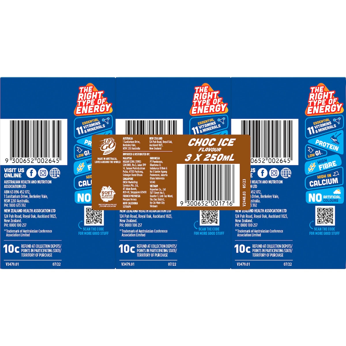 Up&go Liquid Breakfast Choc Ice 250ml X 3 Pack