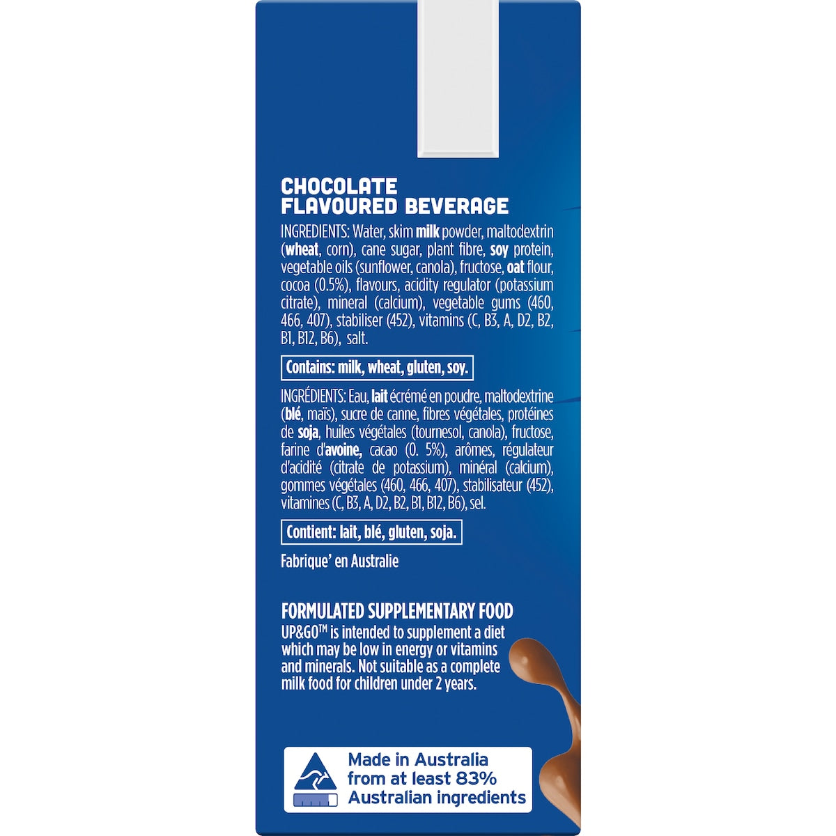 Up&go Liquid Breakfast Choc Ice 250ml X 3 Pack