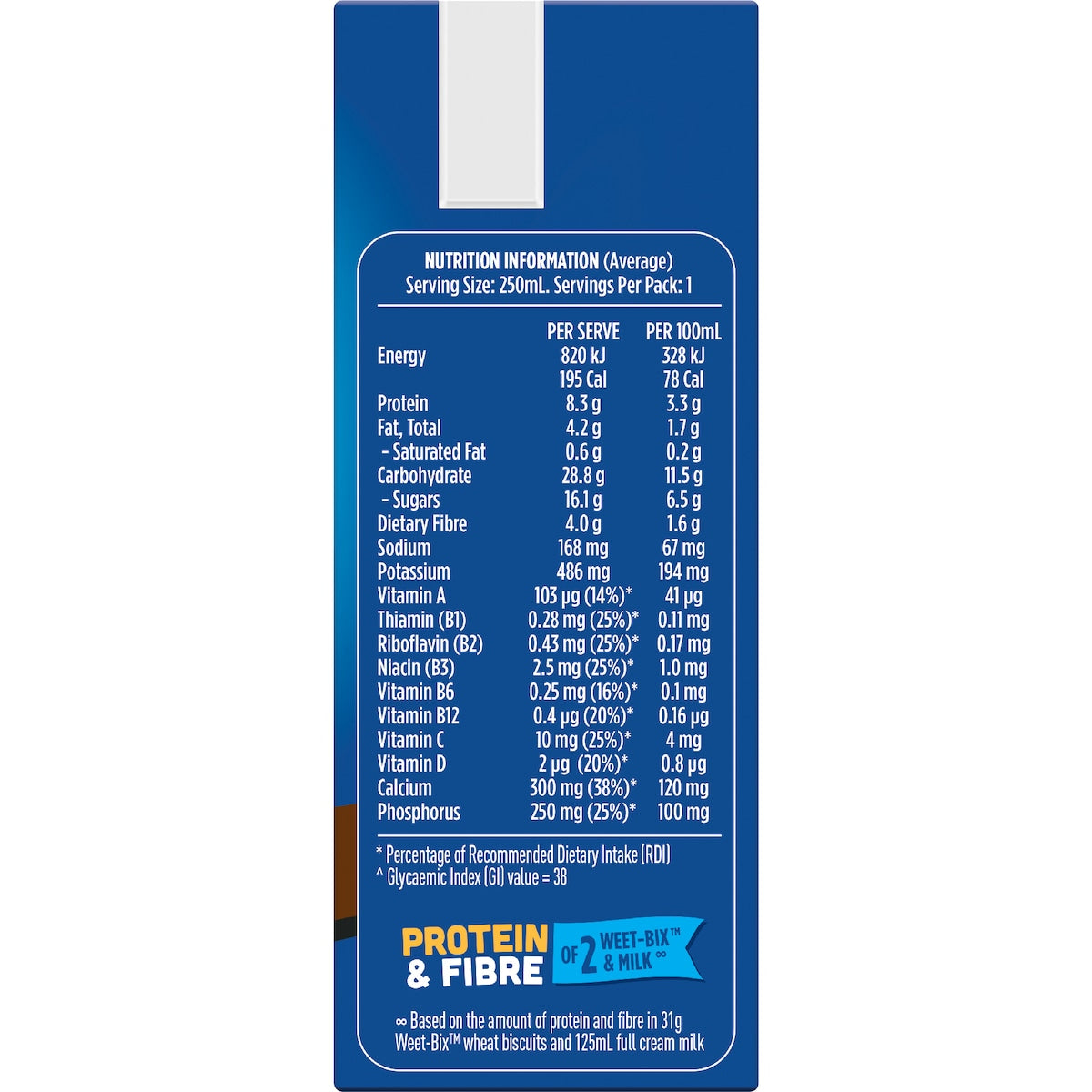 Up&go Liquid Breakfast Choc Ice 250ml X 3 Pack
