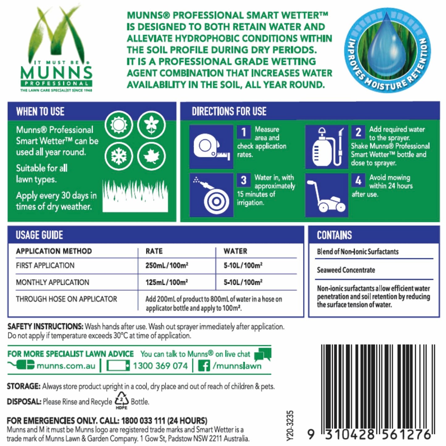 Munns Professional Lawn Wetter - 1L