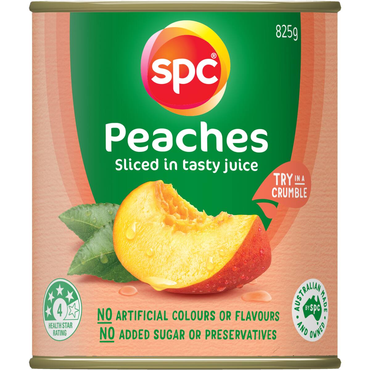 Spc Peaches Sliced In Juice Canned Fruit 825g