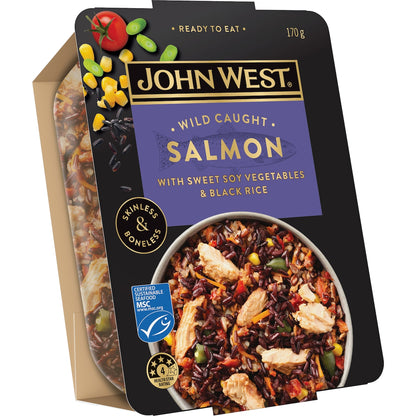 John West Salmon Bowl With Sweet Soy Vegetables & Black Rice 170g