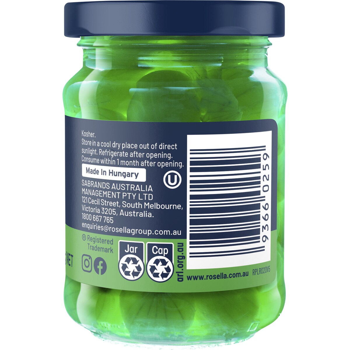 Rosella Green Cocktail Onions 150g