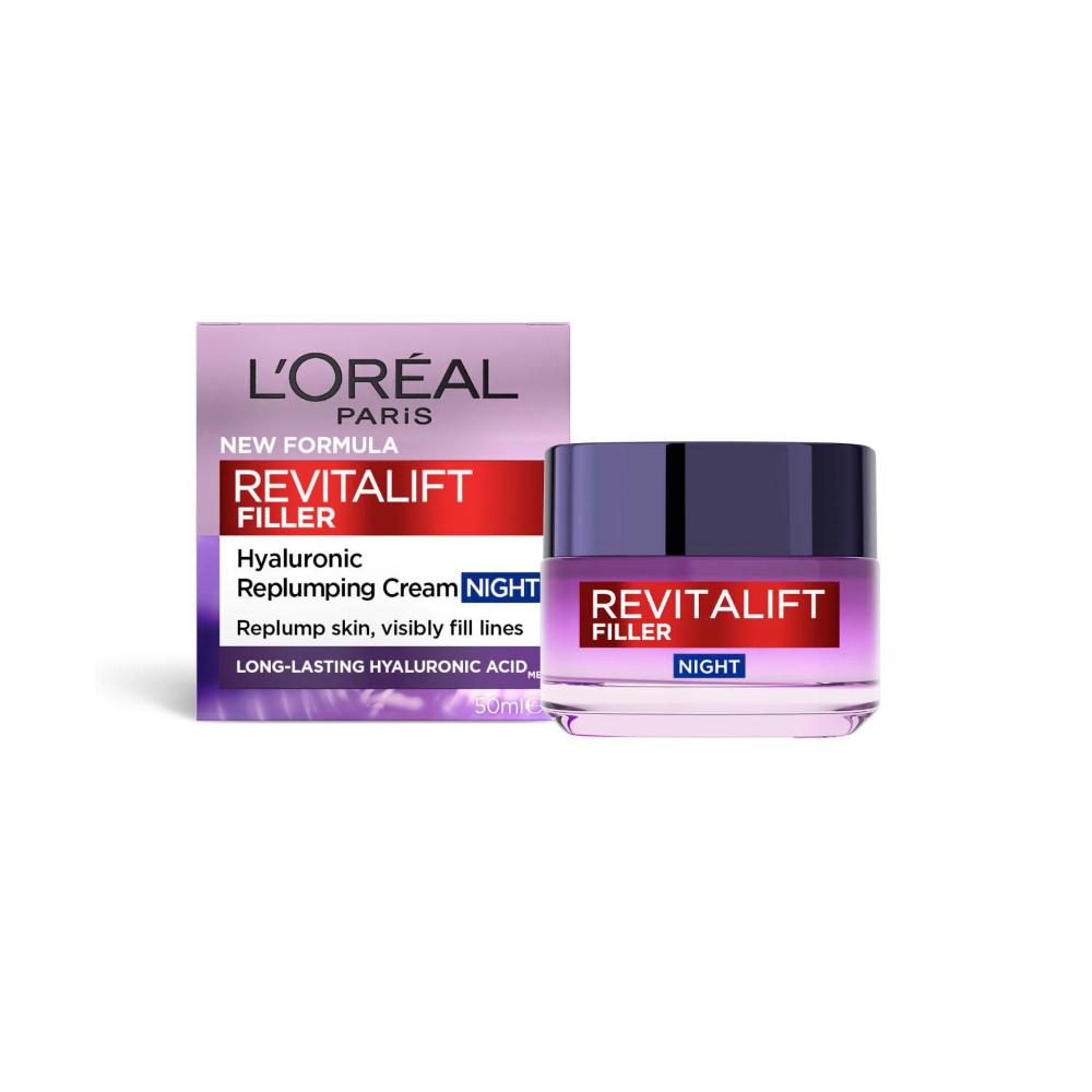 L'Oreal Revitalift Filler Replumping Night Moisturiser - 50mL