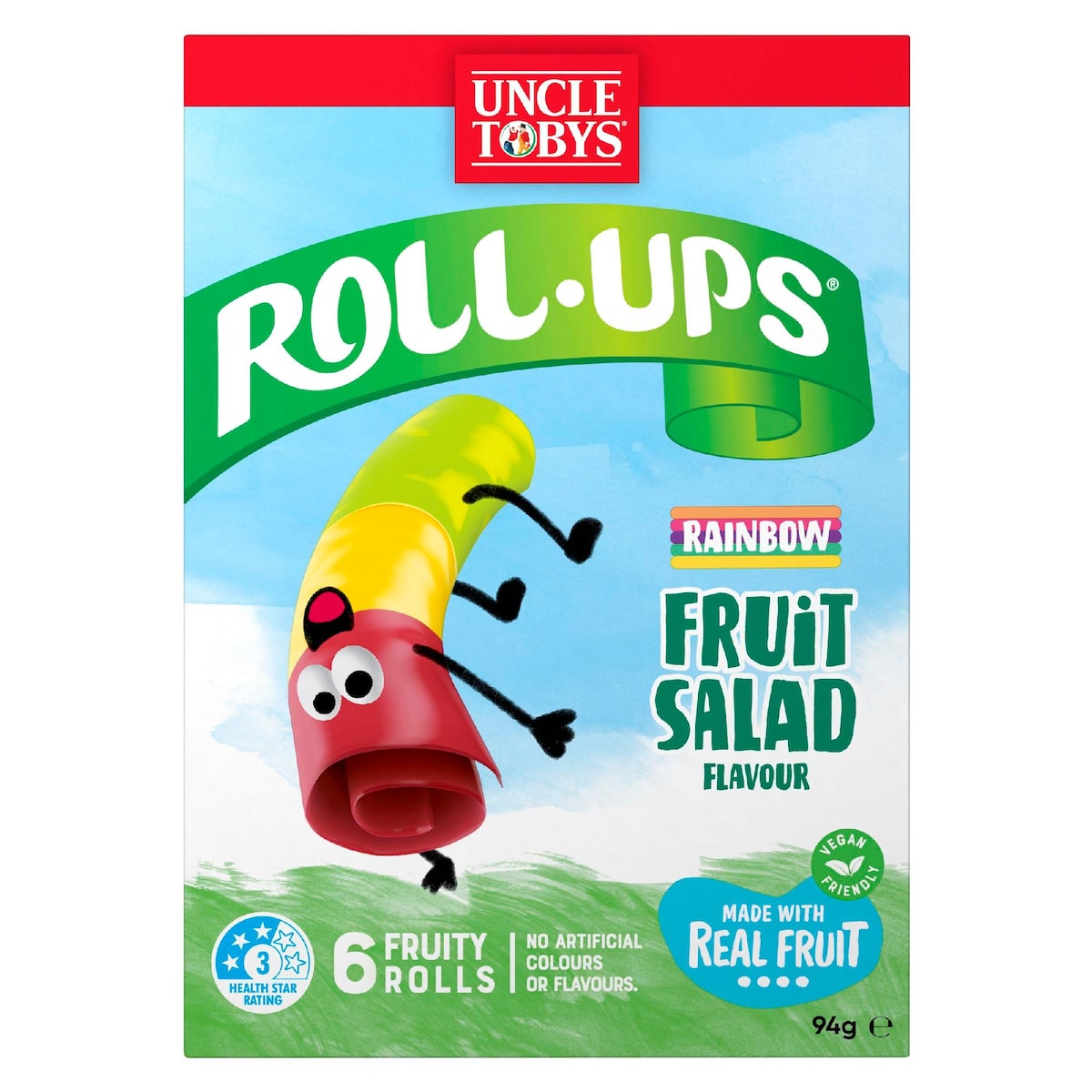 Uncle Tobys Roll-Ups Rainbow Fruit Salad 6 pack