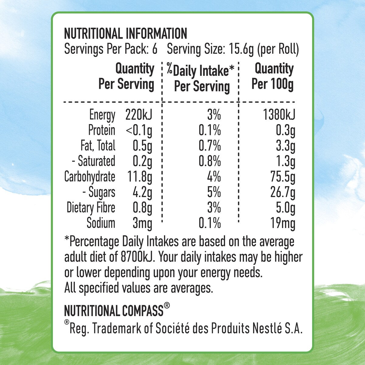 Uncle Tobys Roll-ups Rainbow Berry 6 Pack