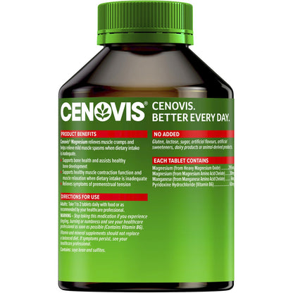 Cenovis Magnesium Tablets Muscle Health Supplement 200 pack