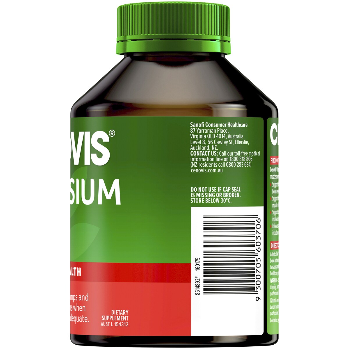 Cenovis Magnesium Tablets Muscle Health Supplement 200 pack