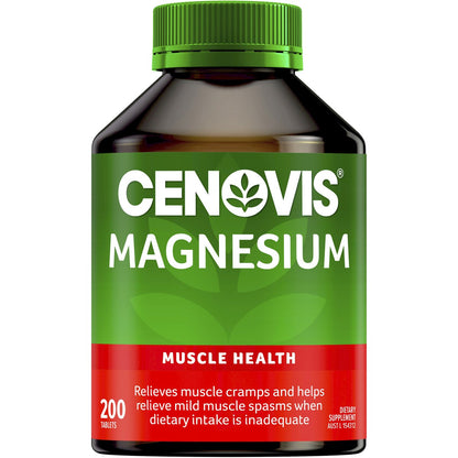 Cenovis Magnesium Tablets Muscle Health Supplement 200 pack