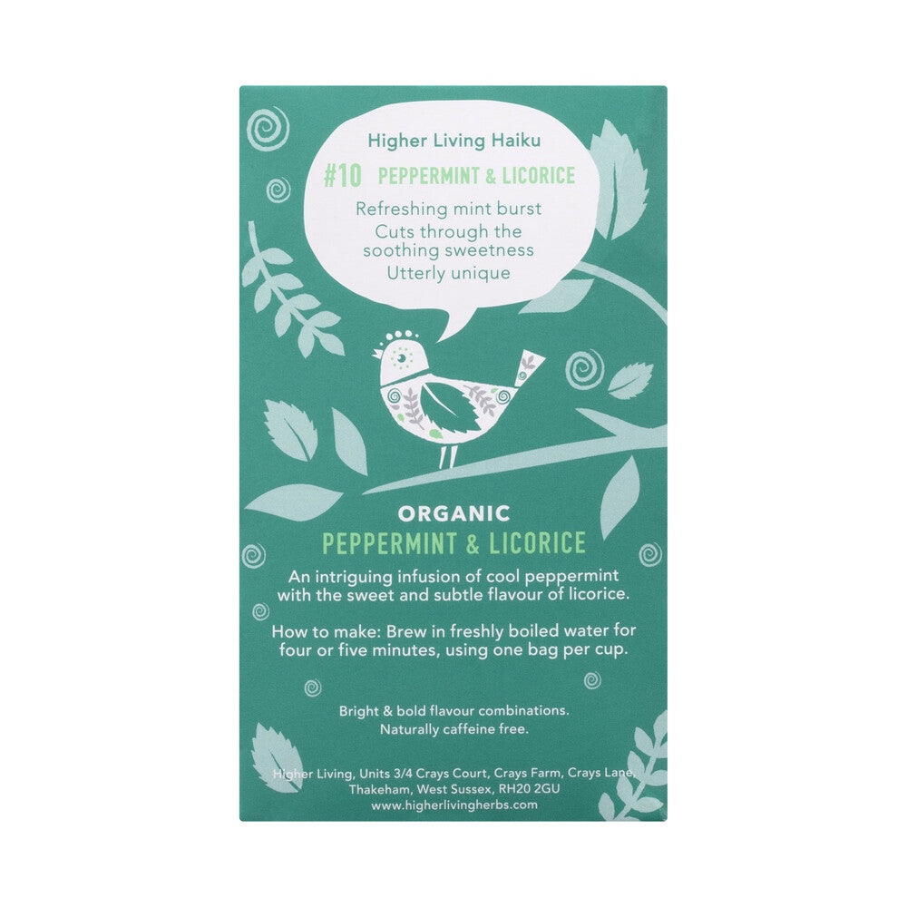 Higher Living Organic Tea Peppermint & Licorice - 15 pack