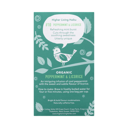 Higher Living Organic Tea Peppermint & Licorice - 15 pack