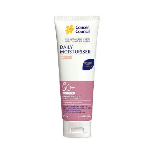 Cancer Council SPF 50+ Face Day Wear Moisturiser Matte Light Tint - 75mL