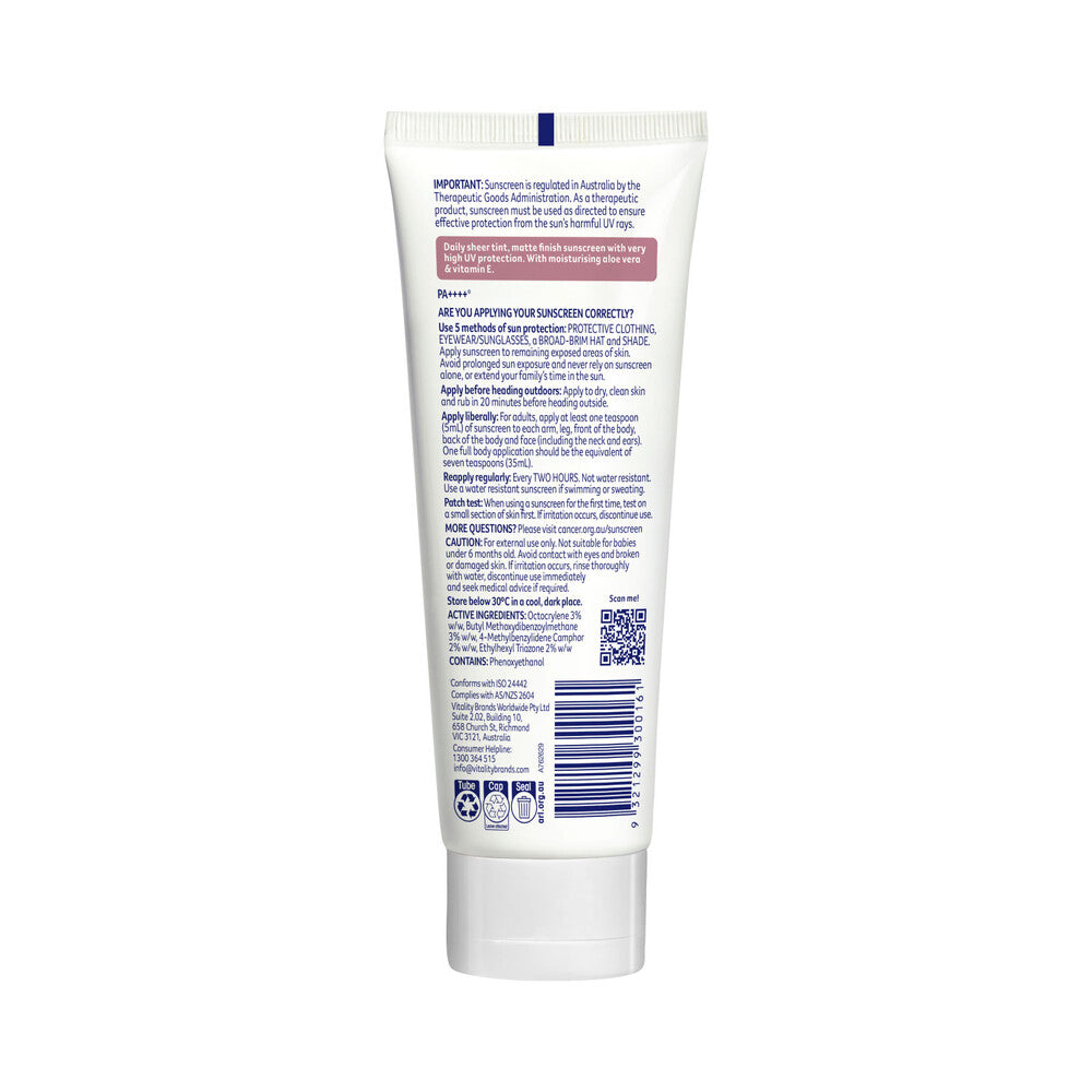Cancer Council SPF 50+ Face Day Wear Moisturiser Matte Light Tint - 75mL