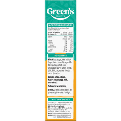 Greens Traditional Orange Cake Mix 470g