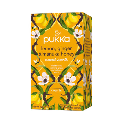 Pukka Lemon Ginger & Manuka Honey Tea Sachets 20 Pack - 40g