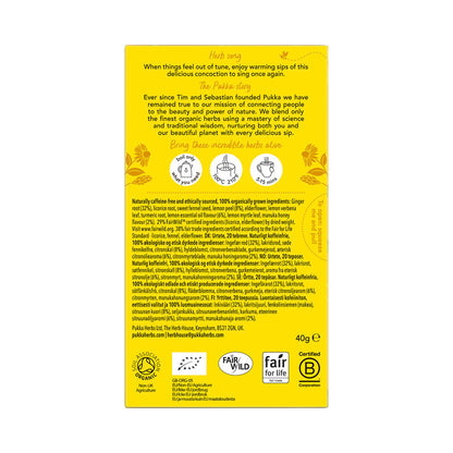 Pukka Lemon Ginger & Manuka Honey Tea Sachets 20 Pack - 40g