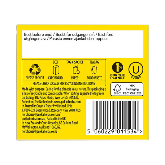 Pukka Lemon Ginger & Manuka Honey Tea Sachets 20 Pack - 40g