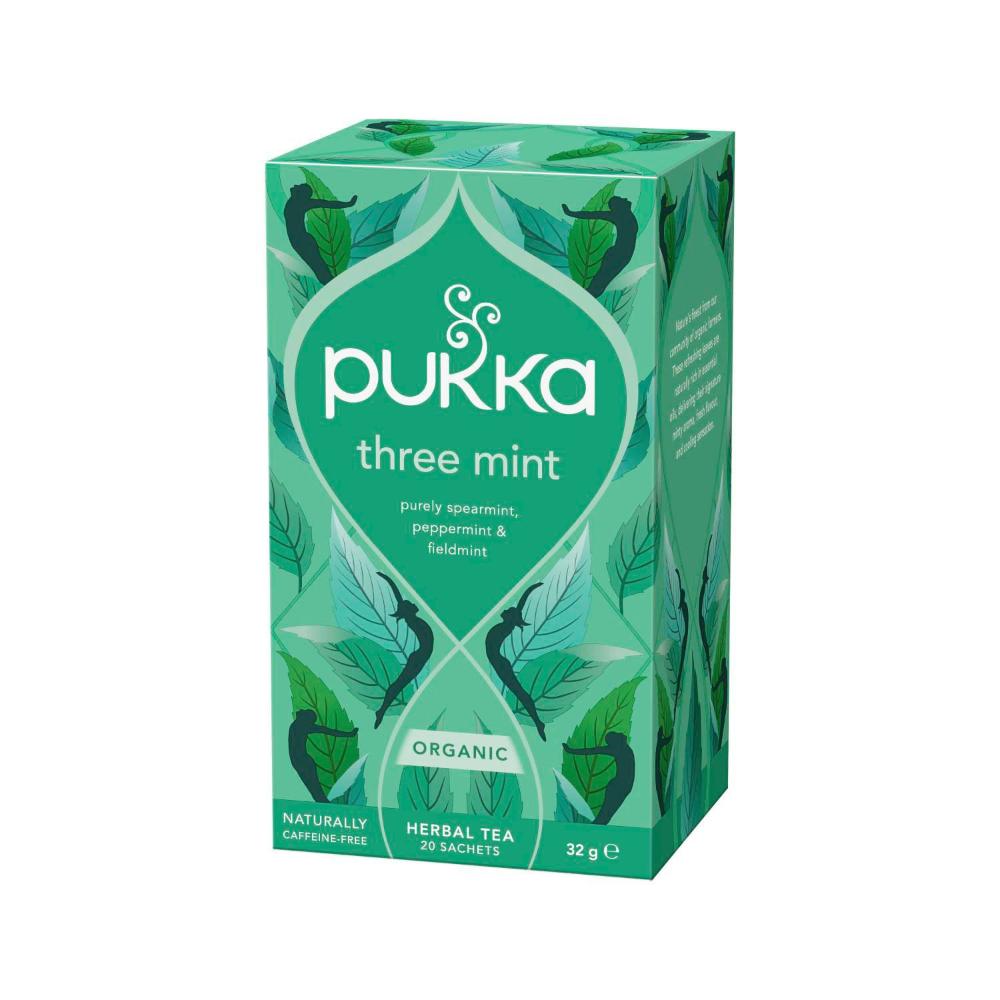 Pukka Three Mint Herbal Tea Sachets 20 pack - 32g